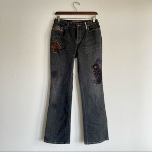 Lauren Ralph Lauren Patchwork Black Denim subtle Bootcut Jeans